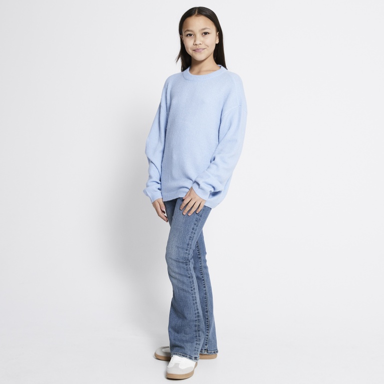 Basic knit sweater "Signe star" Light blue